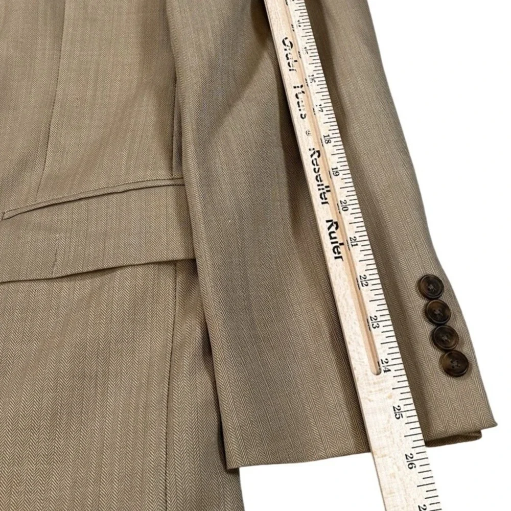 Brooks Brothers 346 Wool Blazer Sports Coat Brown Tweed Men's Size 44L Lined